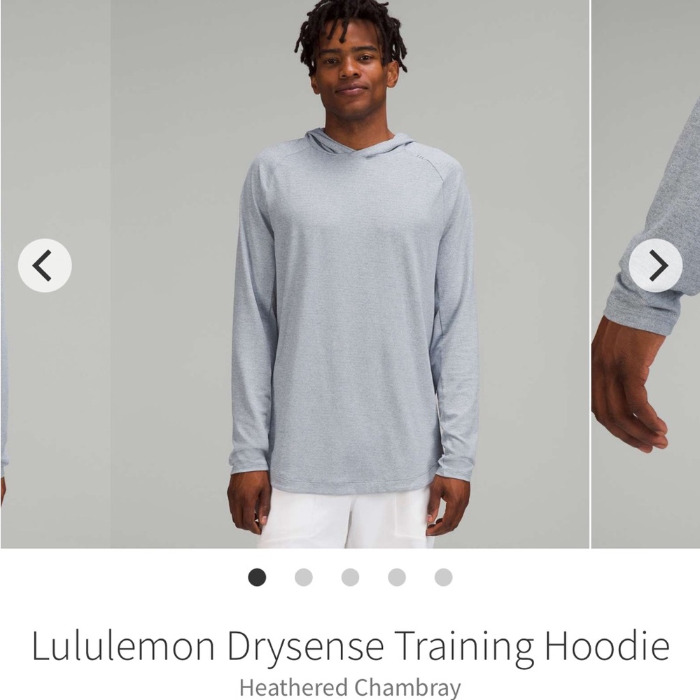 Drysense Hoodie-Heathered Chambray-L-NWT-Lulu